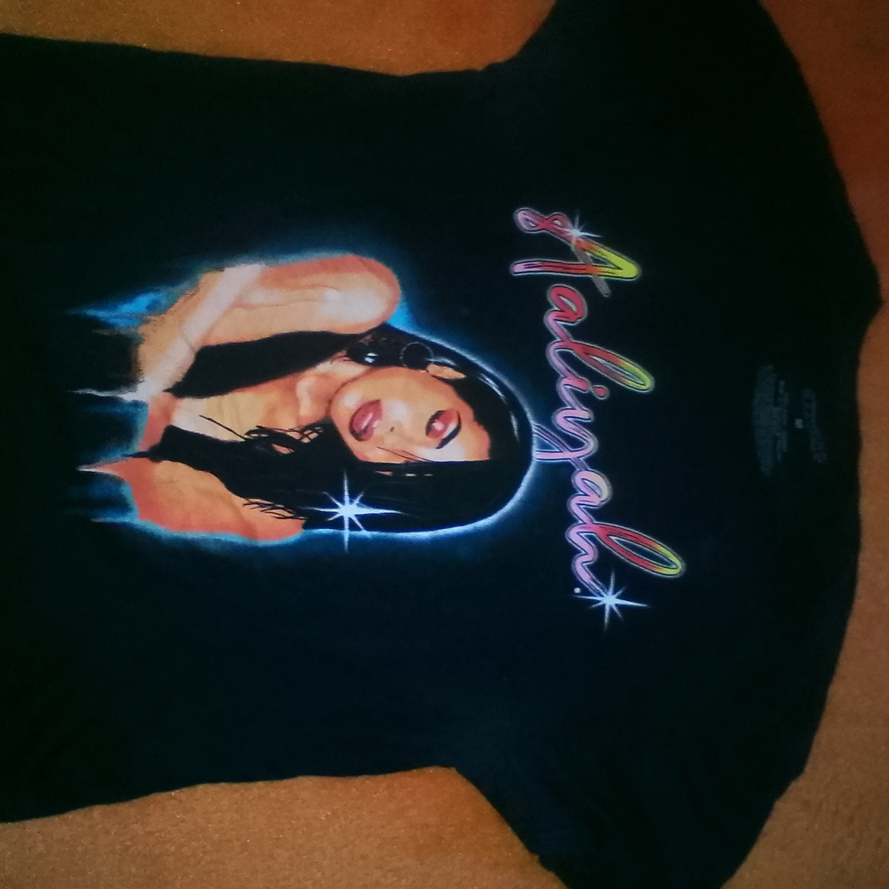 Black Graphic T-Shirt with Aaliyah Design